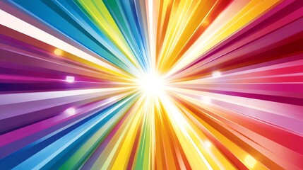 Fototapeta premium Abstract colorful background with light streaks radiating from the center.