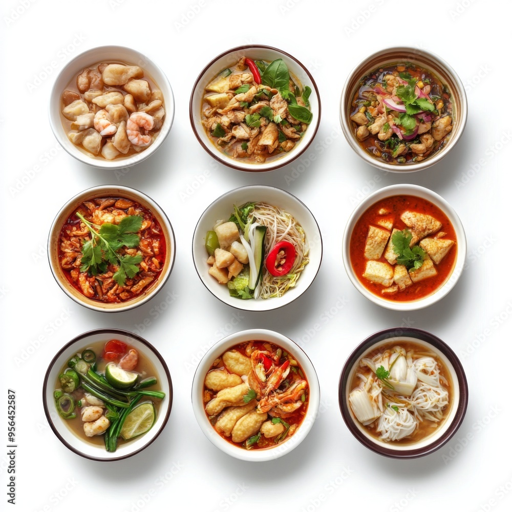 Poster these prompts should work well for generating stock photos that feature popular thai food against a 