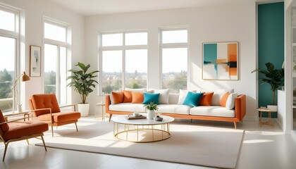 Photo interior modern design room 3d illustration