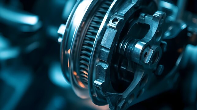 Detailed Macro Photography of Car Air Conditioning Serpentine Belt Being Replaced Showing the Intricate Grooves and Pulley Mechanism
