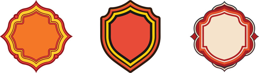 a close up of a picture of a group of different shapes, symmetrical design, persian design, stylized border, teal orange, large motifs, orange and teal color, coloured in teal 