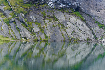 Glacial lake with granite walls