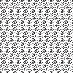 Seamless abstract vector pattern in the form of waves.; Geometric and modern vintage background.