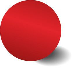 Red paper circle and shadow. Element for design