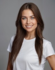 model portrait of a happy woman