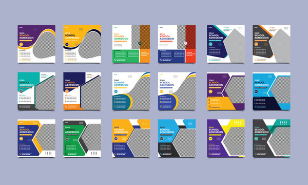 School admission social media post square banner design.