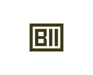 BII logo design vector template. BII