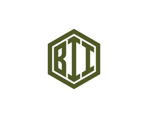 BII logo design vector template. BII