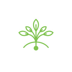 Tree Growth Logo Vector. Organic Leaf Logo