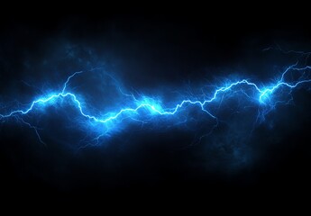 Blue Lightning Background with Electric Light Effects. AI generated illustration