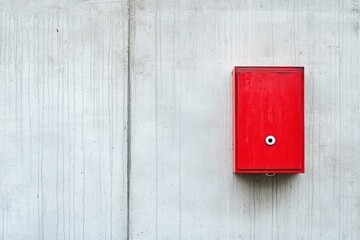 A red fire alarm box mounted on the wall, designed to alert security for evacuation and protection in case of emergency.