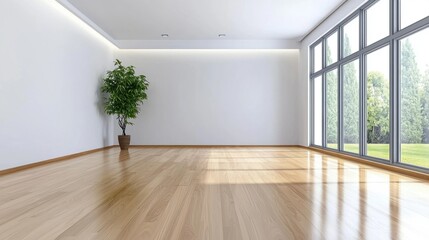 Fototapeta premium Serene Minimalistic Room Design Captured Professionally with Soft Blur Background