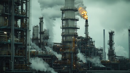 refinery chemical petrochemical plant with cracking furnace for petroleum energy and chemical industry business for chemical product marketing : Generative AI