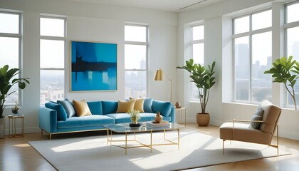 Photo interior modern design room 3d illustration
