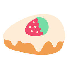 Cute straw berry cake illustration