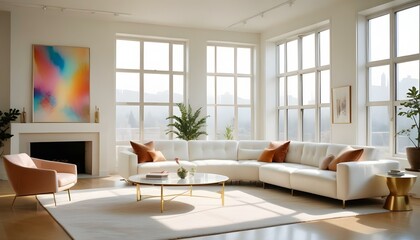 Fototapeta premium Photo interior modern design room 3d illustration