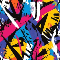 Urban Graffiti Fusion: A vibrant explosion of color and texture, this seamless pattern captures the raw energy of street art.