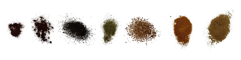 combinations of different spices together, close-up macro shots
