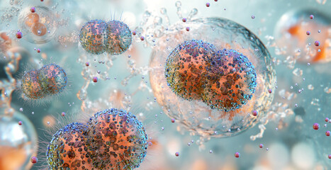 Gonorrhea bacterium Neisseria gonorrhoeae, diplococci structure. Diplococcus bacteria, pathogenic microorganism causing sexually transmitted infection. STD disease diagnosis, treatment. Medical 3D
