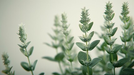 Obraz premium Close-up of White Flowers with Delicate Green Foliage