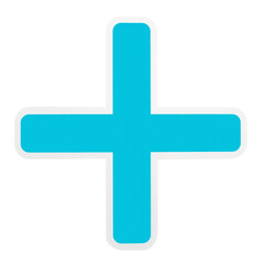 Obraz premium Plus sign paper craft illustration icon design sticker