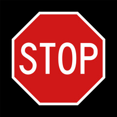 Stop red road sign. Vector