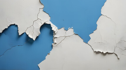 Obraz premium Cracked_Blue_Paint_on_Plaster_Wall