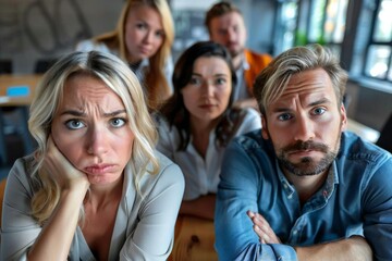 Obraz premium Uninspired Business Presentation in the Classroom: Lackluster Group