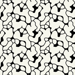Vector seamless pattern. Modern stylish texture with smooth natural maze. Repeating abstract tileable background. Compound organic shapes. Trendy abstract surface design.
