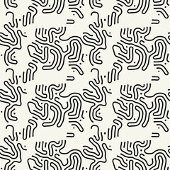 Vector seamless pattern. Abstract confused texture. Monochrome natural looped spots. Creative spotty background. Decorative tileable design.	