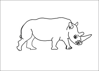 Minimalistic Rhinoceros Illustration