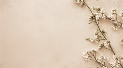 Simplistic floral arrangement against a neutral backdrop, with space for a message or design