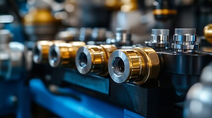 Part of a hydraulic industrial machine control levers of a hydraulic machine industrial concept : Generative AI