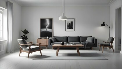 Photo interior modern design room 3d illustration