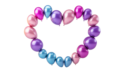 Colorful Balloons Forming Heart Shape.