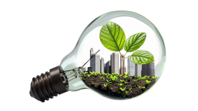 Green City in a Light Bulb