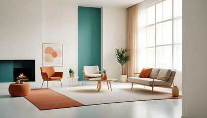 Photo interior modern design room 3d illustration