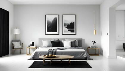 Photo interior modern design room 3d illustration