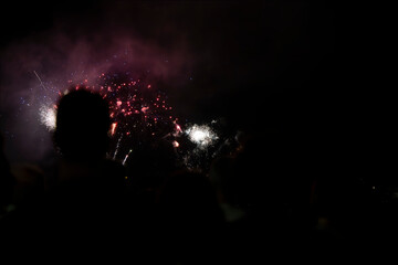 fireworks in the night sky