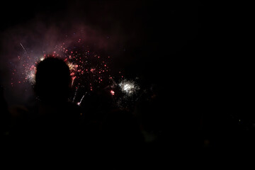 fireworks in the night sky