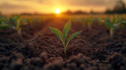 corn field leaf sprout green agriculture fresh corn sprout agriculture field row field sunset Crop enterprise up maize soil green warm sun sprouts cornfield point young agriculture eco : Generative AI