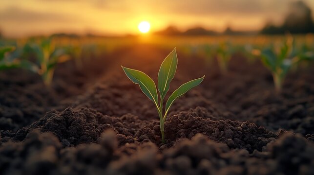 corn field leaf sprout green agriculture fresh corn sprout agriculture field row field sunset Crop enterprise up maize soil green warm sun sprouts cornfield point young agriculture eco : Generative AI