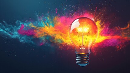 Infographic for business innovation illustrating new ideas and breakthrough strategies in a modern, creative layout with vibrant colors and bold typography, emphasizing creativity and forward-thinking