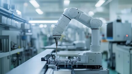 Industry 40 Ai Smart industry of digital factory industrial revolution Engineer control robotics automatic arms machine with monitoring Ai system software Digital manufacturing operati : Generative AI