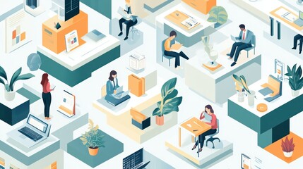 Fototapeta premium Infographic for remote business highlighting key strategies for effective remote work management, 