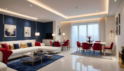 Photo interior modern design room 3d illustration