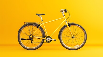 Fototapeta premium Yellow bicycle on a yellow background.