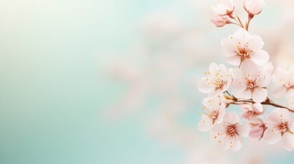 a spring-themed background with blooming flowers and soft pastel colors, representing renewal and growth