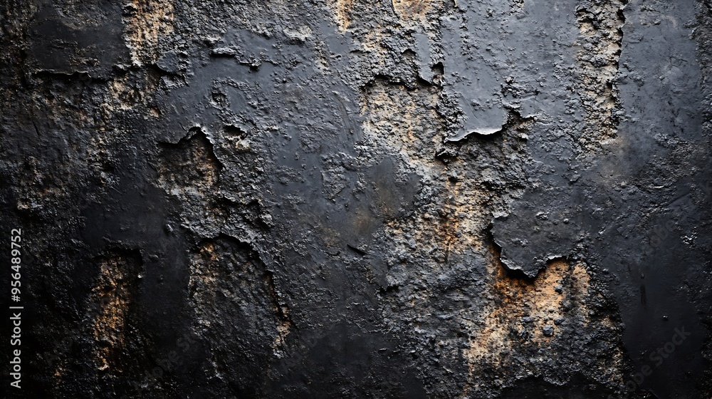 Aufkleber old wall texture cement dark black brown background abstract grey color design are light with white 