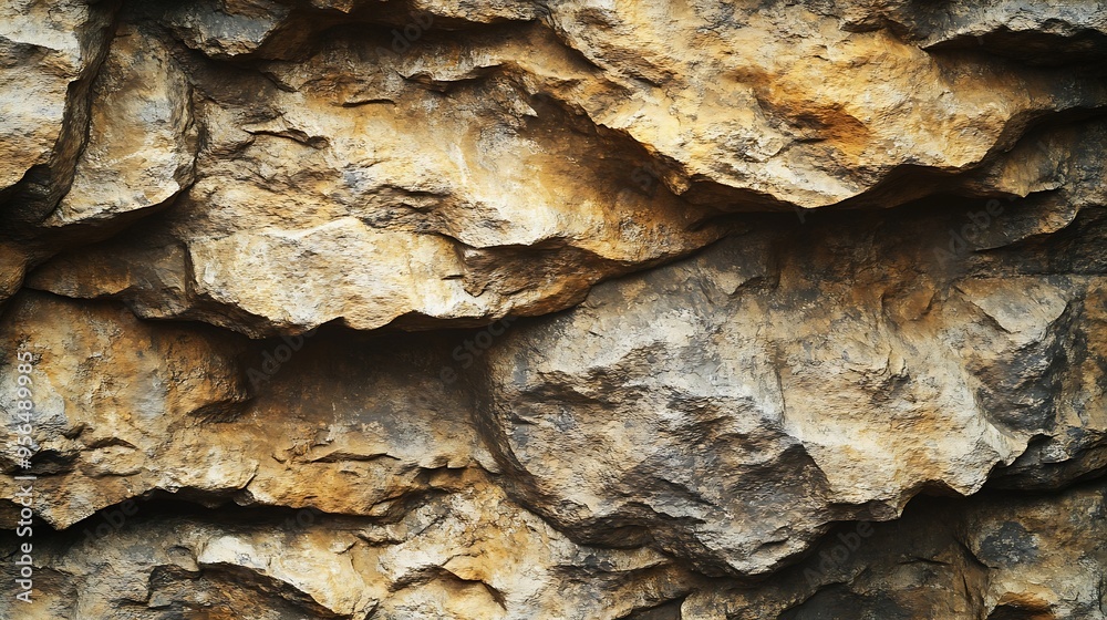 Poster Brown cliff rock formations Textures and patterns backgrounds : Generative AI